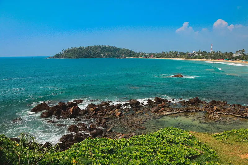 The bay of Mirissa on the south coast of Sri Lanka
